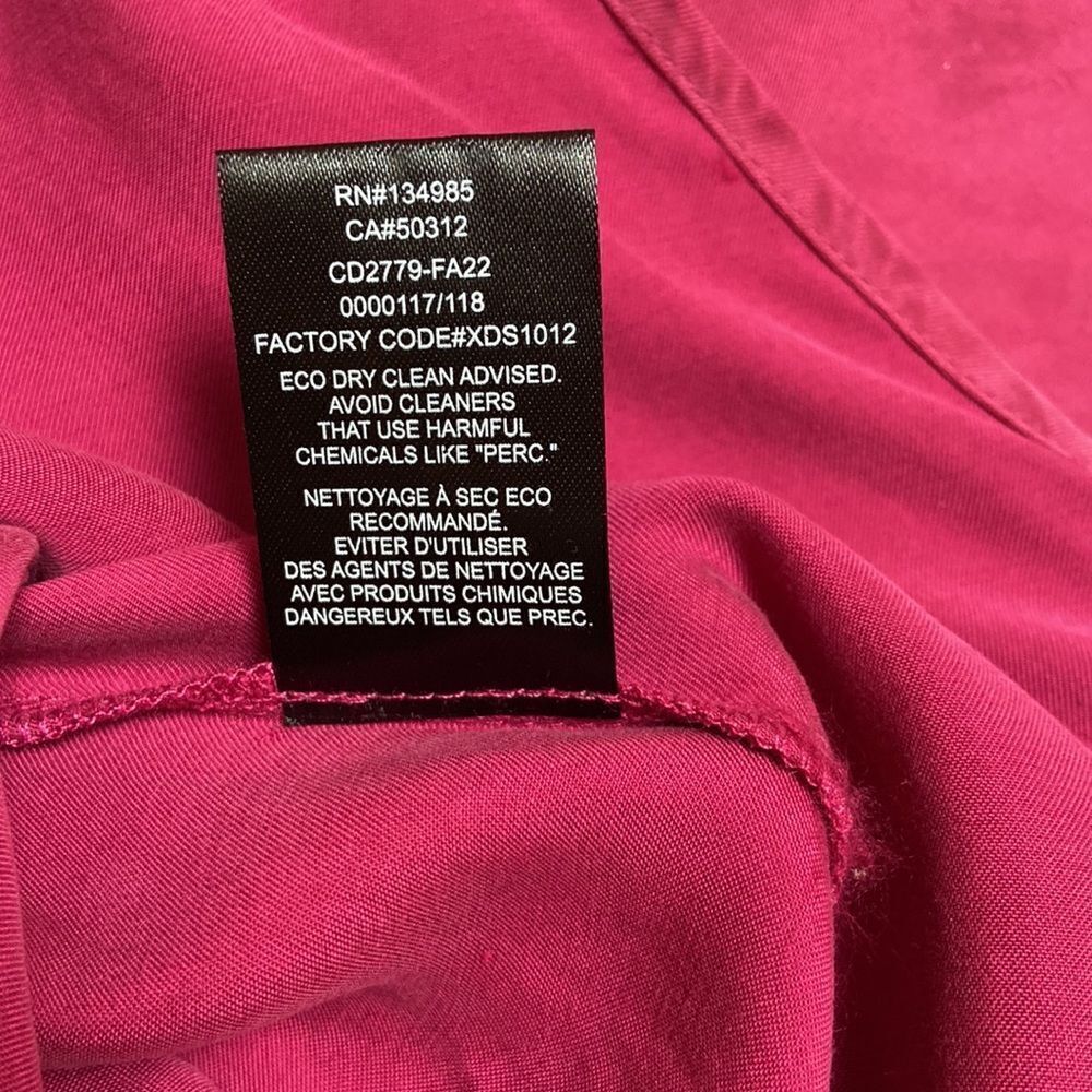 For Love & Lemons Beth Midi Dress Dark Magenta Pink w Draped Sleeves Large NWT - Picture 11 of 12